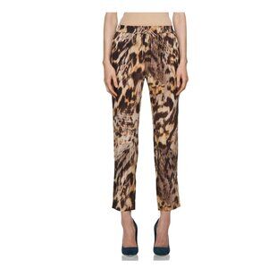 Yigal Azrouel Brown Animal Print Cropped Pants